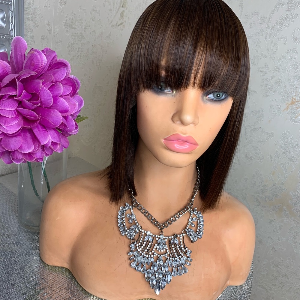 Virgin hair bob wig